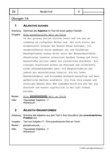adjektive suchen - Allgemeinbildung.ch