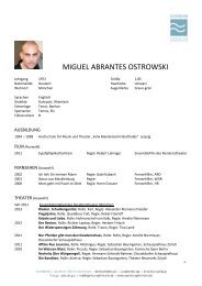 MIGUEL ABRANTES OSTROWSKI - Agentur GEHRMANN