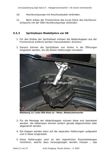 Umrüstanleitung Opel Astra H Halogenscheinwerfer zu Bi-Xenon ...