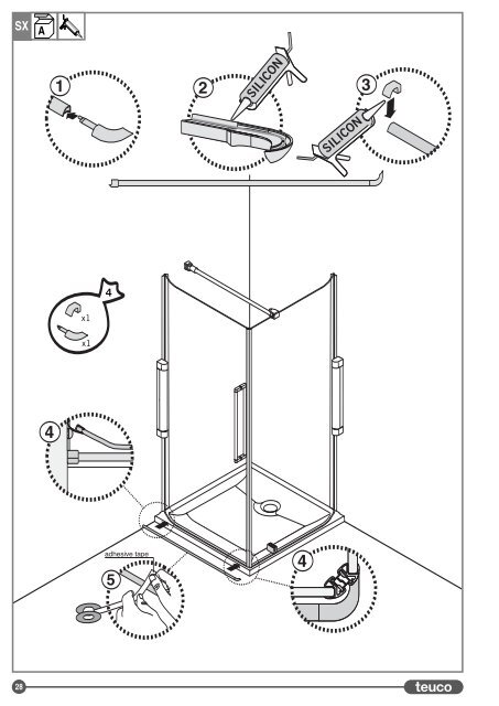 Teuco! Box Soft (porta-fianco) Установка