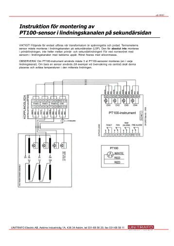 Instruktion för montering av PT100-sensor i ... - Unitrafo