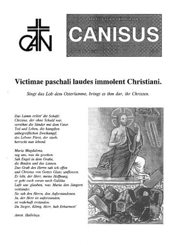 Victimae paschali laudes immolent Christiani. - Pfarre Canisius