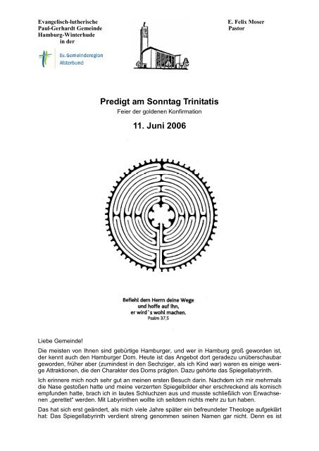 Predigten Pastor Moser 2006 - Alsterbund