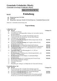 Tagesordnung - in der Gemeinde Grünheide (Mark)