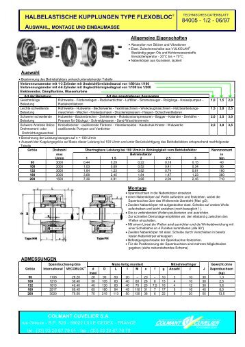 halbelastische kupplungen type flexobloc 84005 - 1/2 - 06/97