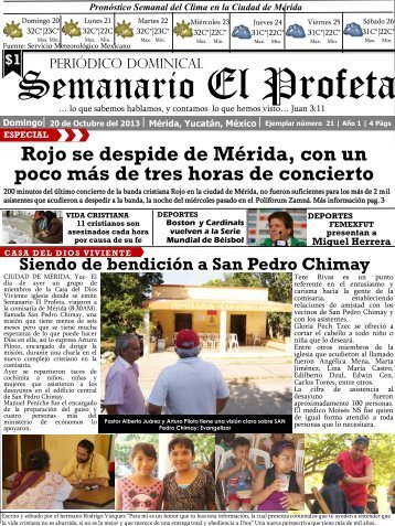 Semanario El Profeta 20 Octubre 2013 Ejemplar 21