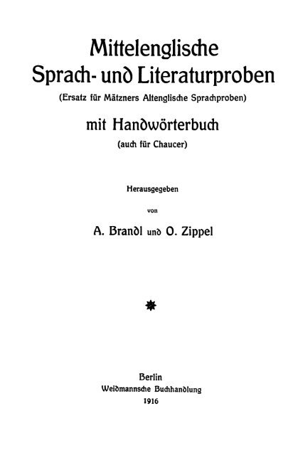 Mittelenglische Sprach- unô Literaturproben - Repositories
