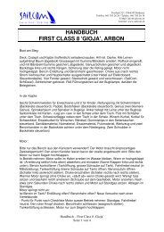 HANDBUCH FIRST CLASS 8 'GIOJA', ARBON - SailCom