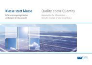Klasse statt Masse Quality above Quantity - Saint-Gobain Solar Glass