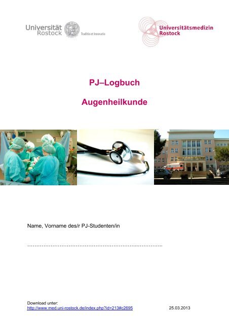 PJ–Logbuch Augenheilkunde