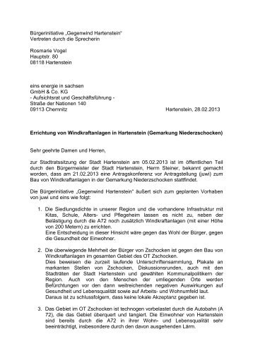 Schreiben an eins energie in sachsen GmbH vom 28.02.2013 PDF