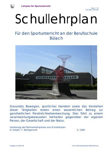 Für den Sportunterricht an der Berufsschule Bülach