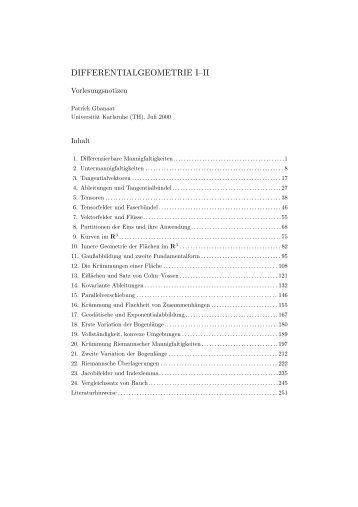 DIFFERENTIALGEOMETRIE I–II - Homeweb2.unifr.ch