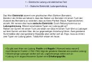 1 – Elektrische Ladung und elektrisches Feld Das Wort Elektrizität ...