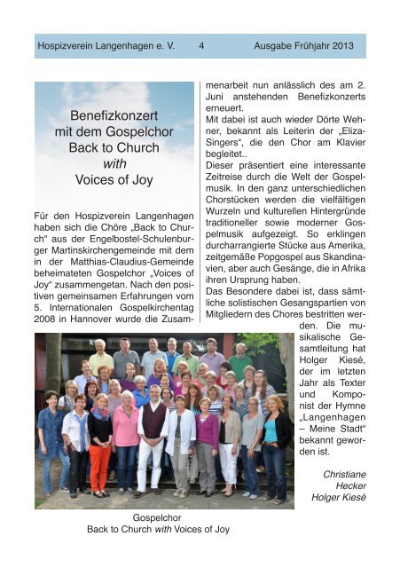 Das Mitteilungsblatt lesen... - Hospizverein Langenhagen eV