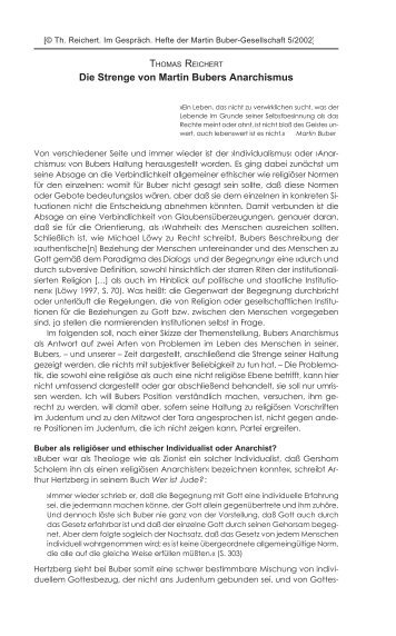 Die Strenge von Martin Bubers Anarchismus - Freies Lektorat ...
