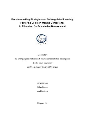 Decision-making Strategies and Self-regulated Learning: Fostering ...