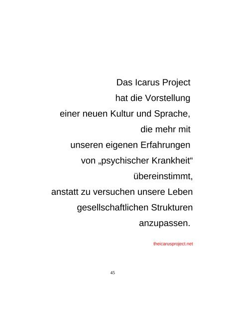 Sich selbst verletzen - The Icarus Project