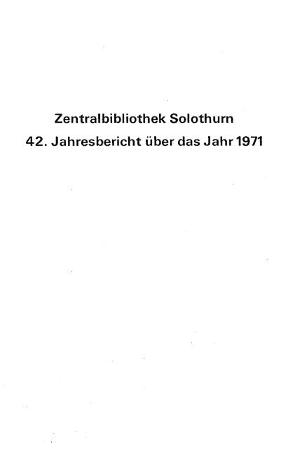 1971 - Zentralbibliothek Solothurn