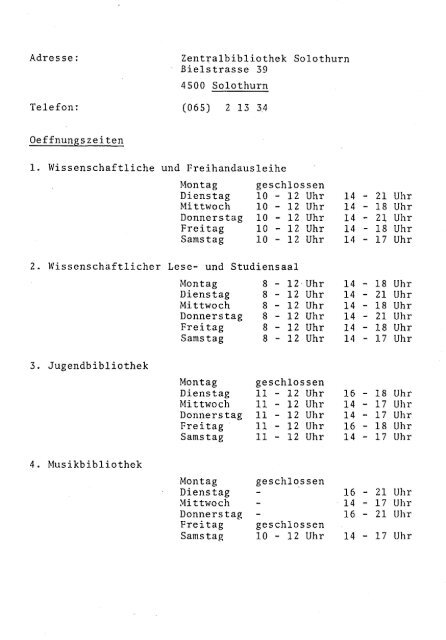 1971 - Zentralbibliothek Solothurn