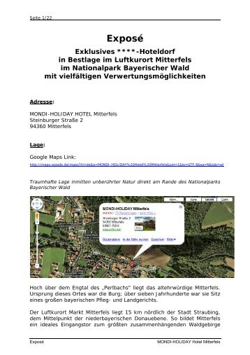 Verkaufsprospekt Mondi-Holiday (im PDF-Format) - Mitterfels Online