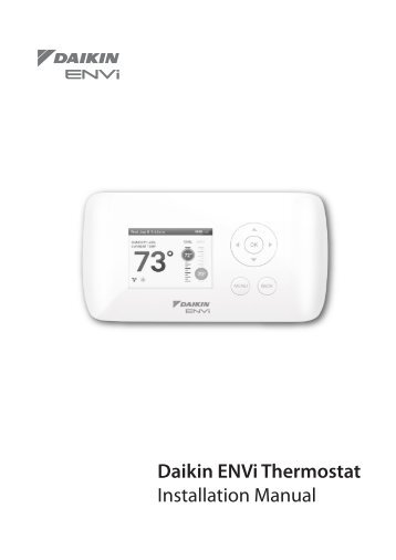 Daikin ENVi Thermostat Installation Manual - Daikin AC