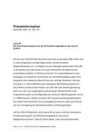 Presseinformation - Leica Camera AG