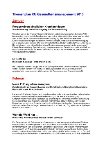 Themenplan 2013_mit Ergänzungen - KU Gesundheitsmanagement