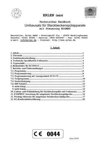 Umbausatz UTB technische Hinweise - Erlen GmbH