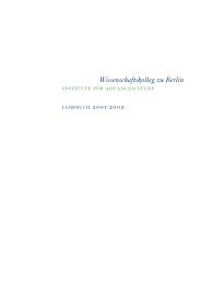 wissenschaftskolleg jahrbuch 1997/98 - Wissenschaftskolleg zu Berlin