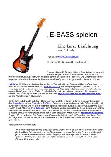 PDF-Skript "E-Bass spielen" - www.Lordz-Info.de