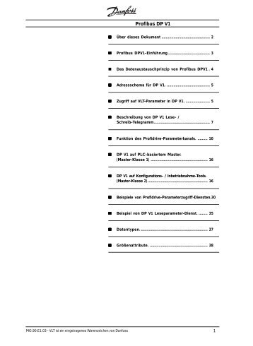 profibus dp v1 projektierungshandbuch - digi table