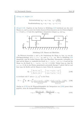 2.2 Newtonsche Gesetze Seite 32 Lösung von Aufgabe 2.9 ... - ACIN