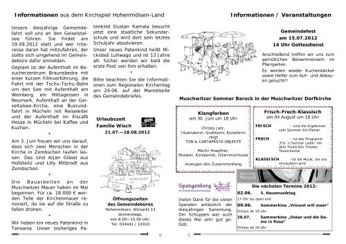 Informationen aus dem Kirchspiel Hohenmölsen-Land ...