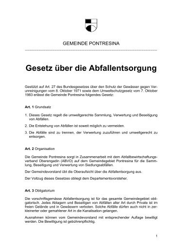 Abfallentsorgungsgesetz (PDF 23 KB) - Gemeinde Pontresina