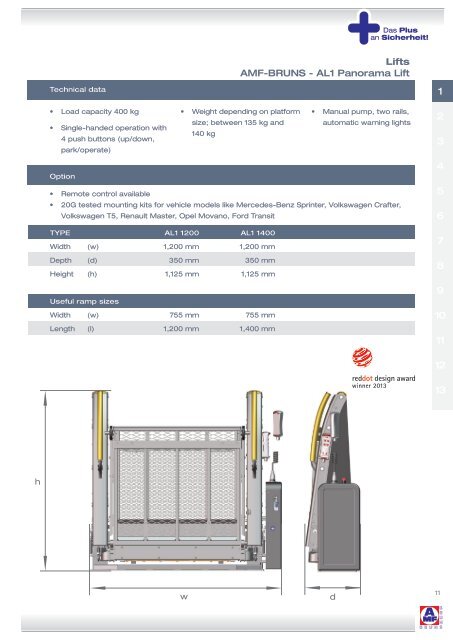 AMF-BRUNS PRODUCT CATALOUGE 1/2014