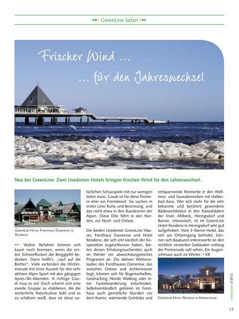 GreenLiner Magazin Herbst/Winter 2012/13