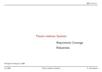 Theorie reaktiver Systeme - Informatik