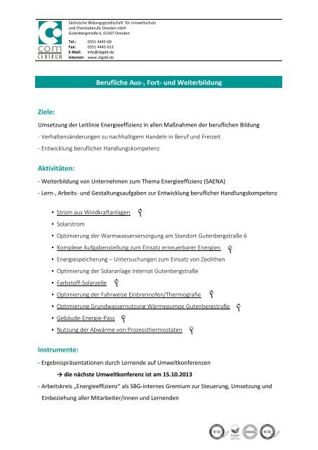 Berufliche Aus-, Fort- und Weiterbildung - Sächsische ...