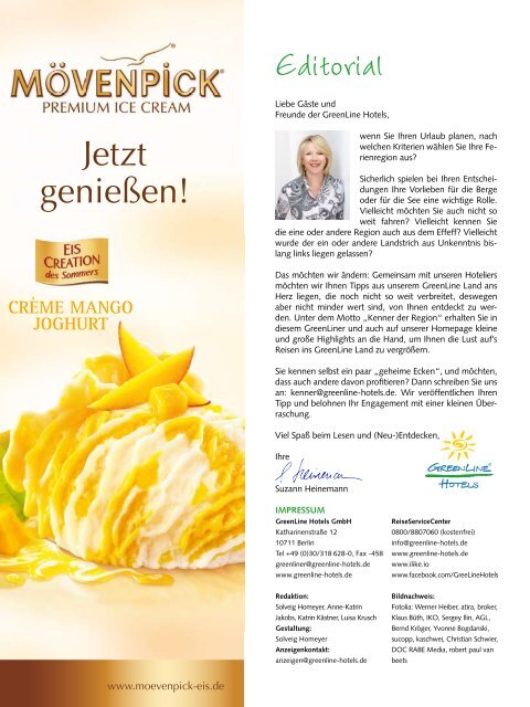 GreenLiner Magazin Sommer 2012