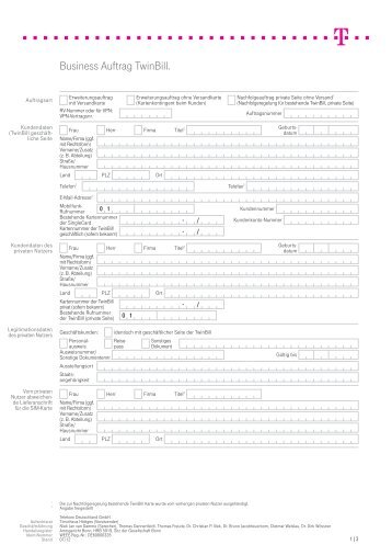 Business Auftrag Twinbill.