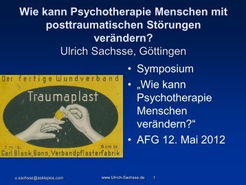 Ulrich Sachsse - Göttinger Akademie für Psychotherapie eV