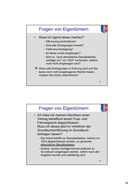 Einführung neues Grundbuch in Schaan, Präsentation