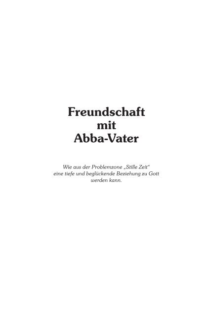 Leseprobe Freundschaft mit Abba-Vater (PDF-Datei ... - cap-music