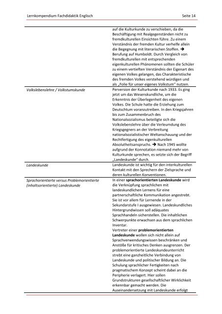 Lernkompendium Fachdidaktik Englisch - Leinstein.de