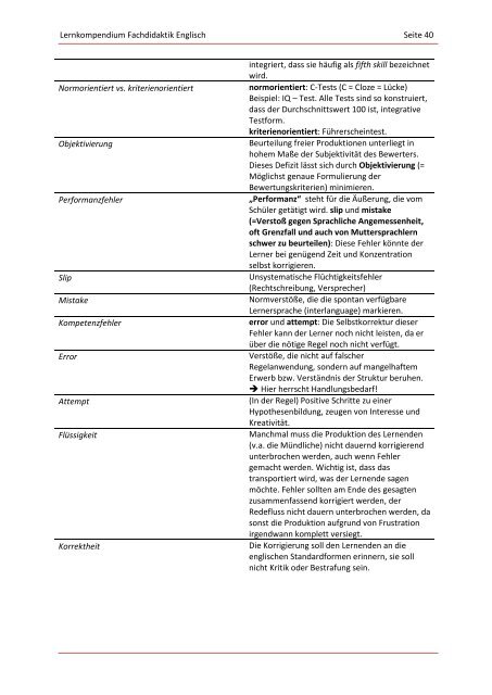 Lernkompendium Fachdidaktik Englisch - Leinstein.de