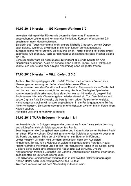 Ausgabe No. 2/2013 - Niersia 1919 Neersen e. V.