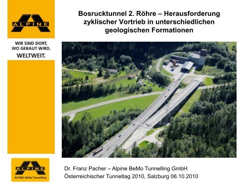 Bosrucktunnel 2. Röhre Herausforderung zyklischer ... - ita-aites.at