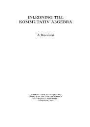 inledning till kommutativ algebra - Matematiska vetenskaper