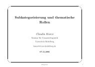 Subkategorisierung und thematische Rollen